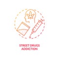 Street drugs addiction concept icon