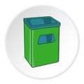 Street dustbin icon, cartoon style Royalty Free Stock Photo