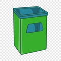 Street dustbin icon, cartoon style Royalty Free Stock Photo