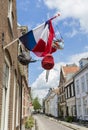 Street with Dutch Flag and Bags