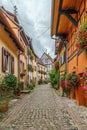 Street in Eguisheim, Alsace, France Royalty Free Stock Photo