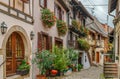 Street in Eguisheim, Alsace, France Royalty Free Stock Photo