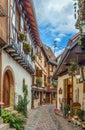 Street in Eguisheim, Alsace, France Royalty Free Stock Photo