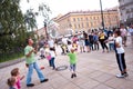 Street entertainer in Warsaw Royalty Free Stock Photo