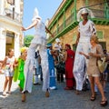 Street entertainers performing in Old Havana Royalty Free Stock Photo