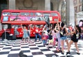 Street entertainment with public in London