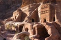 Street of Facades in Petra ruin and ancient city in a morning, Jordan, Arab