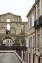 Street face of Bordeaux ruin Palais Gallien Roman architecture in france