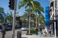 Street of famous Beverly Hills in California summer time