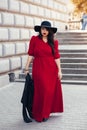 Street fashion, plus size model Royalty Free Stock Photo