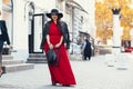 Street fashion, plus size model Royalty Free Stock Photo