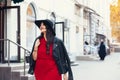 Street fashion, plus size model Royalty Free Stock Photo