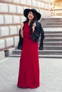 Street fashion, plus size model Royalty Free Stock Photo