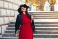 Street fashion, plus size model Royalty Free Stock Photo