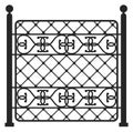 Street fence. Decorative vintage metal lattice gate