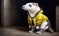 Street Ferret in a yellow jacket created with Generative AI