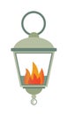 Street fire lamp isolated on white background flat vector illustration. Royalty Free Stock Photo