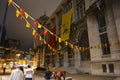 Street with flags - cityscape Istanbul very old building