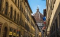 Street of Florence with Santa Maria del Fiore Cathedral, Duomo Royalty Free Stock Photo