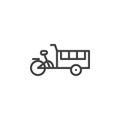 Street food bike line icon