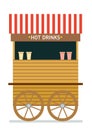 Street food cart vector illustration. Hot drinks. Isolated illustration on white background Royalty Free Stock Photo