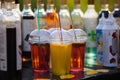 Street food. Colorful cold drinks