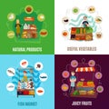 Street Food Concept Icons Set