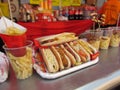 Street food on the crowded streets in Madrid Royalty Free Stock Photo