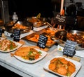 Street food displayed during food festival Royalty Free Stock Photo