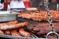 Street food, hot dogs, grill Royalty Free Stock Photo