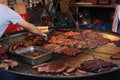 Street food, hot dogs, grill Royalty Free Stock Photo