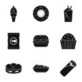 Street food icon set, simple style Royalty Free Stock Photo