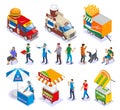 Street Food Isometric Icons Royalty Free Stock Photo