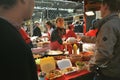 Street food in London east at Spitalfields Market