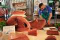 Street food in Palermo, Italy with tuna fish seller