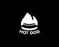 Street food restaurant cafe ogo design template. Hot dog vector logotype, fast, junk eatery lvector symbol. Royalty Free Stock Photo