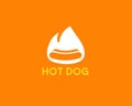 Street food restaurant cafe ogo design template. Hot dog vector logotype, fast, junk eatery lvector symbol. Royalty Free Stock Photo