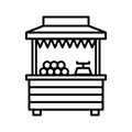 Street food retail icon. Food kiosk, market stall. Mobile cafe, trade cart