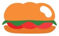 Street food salami sandwich, icon