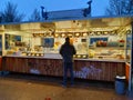 Street food shop in amsterdam selling typical Dutch culinary products