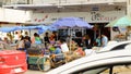 Street food stalls in a busy mexican street at Tuxla, Chiapas