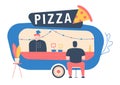 Street food store, pizza fast food isolated Royalty Free Stock Photo