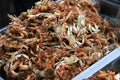 Street food in thailand, Closeup deep Crab Fried