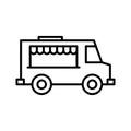 Street food truck icon. Trade van. Mobile cafe car