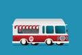 Street food truck vector illustration, food caravan. Burger van delivery. Flat icon