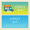 Street food truck vector illustration