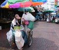 Street food vendor with mobile food cart