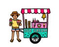 Street food vendor selling ice cream