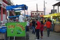 Street food vendors in Latin American town Royalty Free Stock Photo