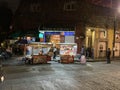 Street food vendors selling elote, equites, chicarrones, churros in Coyoacan, Mexico City Royalty Free Stock Photo